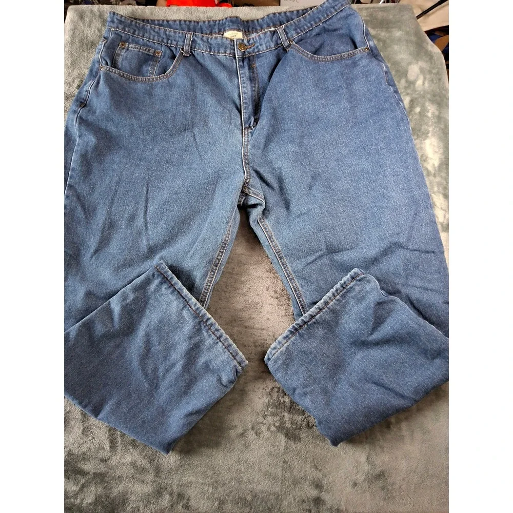 Victory Outfitters Mens Flannel Lined Jeans Blu Plaid Lined Denim 40/30 Workwear